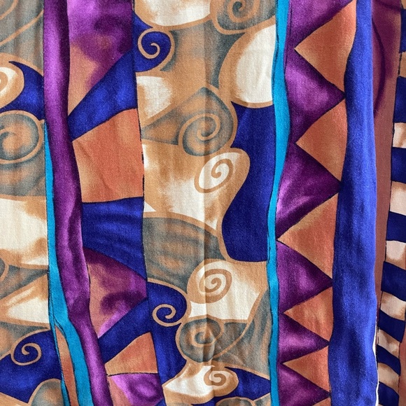 Debra Martin Vintage Geometric Print Sleeveless Maxi Dress Size 14 - Picture 3 of 4